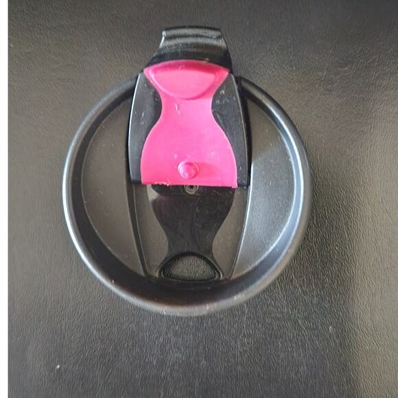 Starbucks Metallic Magenta Pink 16 oz Tumbler Travel Mug Flip Top 2004 Rare - Picture 6 of 11